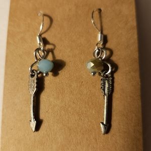 Bead and arrow dangle earrings